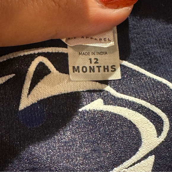 Penn State Baby Girl 12 Months Blue Polka Dot Short Sleeve Bodysuit - Picture 3 of 4